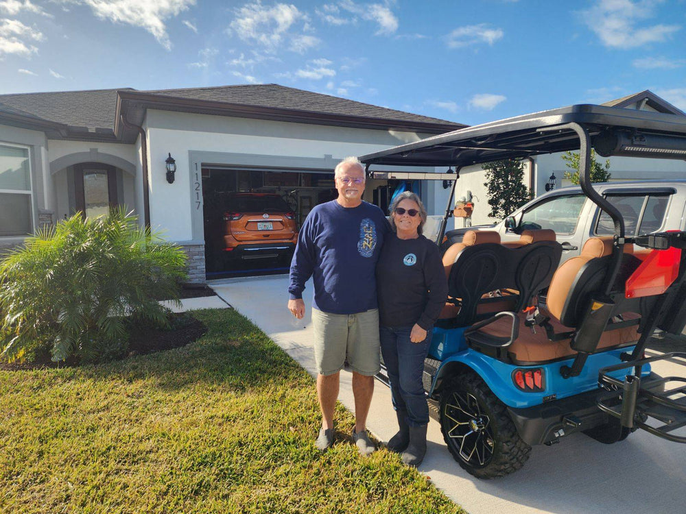 Golf cart owners enjoying their cart